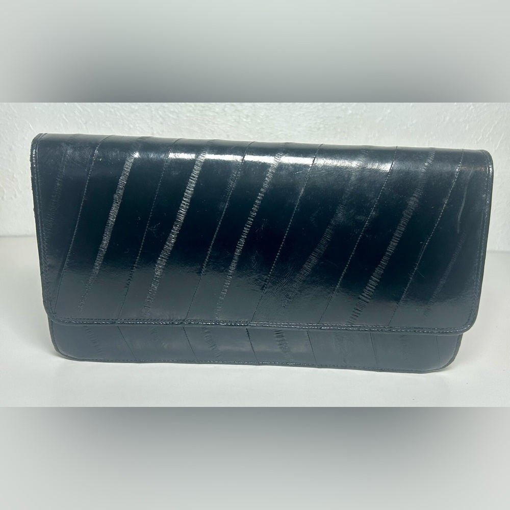 Vintage Black Eelskin Clutch | Old Money Aesthetic | Quiet Luxury